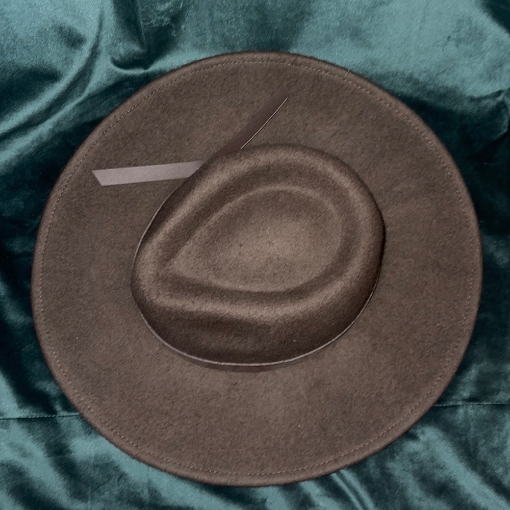 Brown wide brim hat
